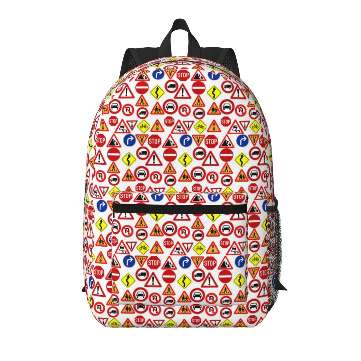 Outdoor Recreational Backbacking Road Sign Student Backpack School Bag Hiking Travel Daypack for Men Women Bookbag Shoulder Bags