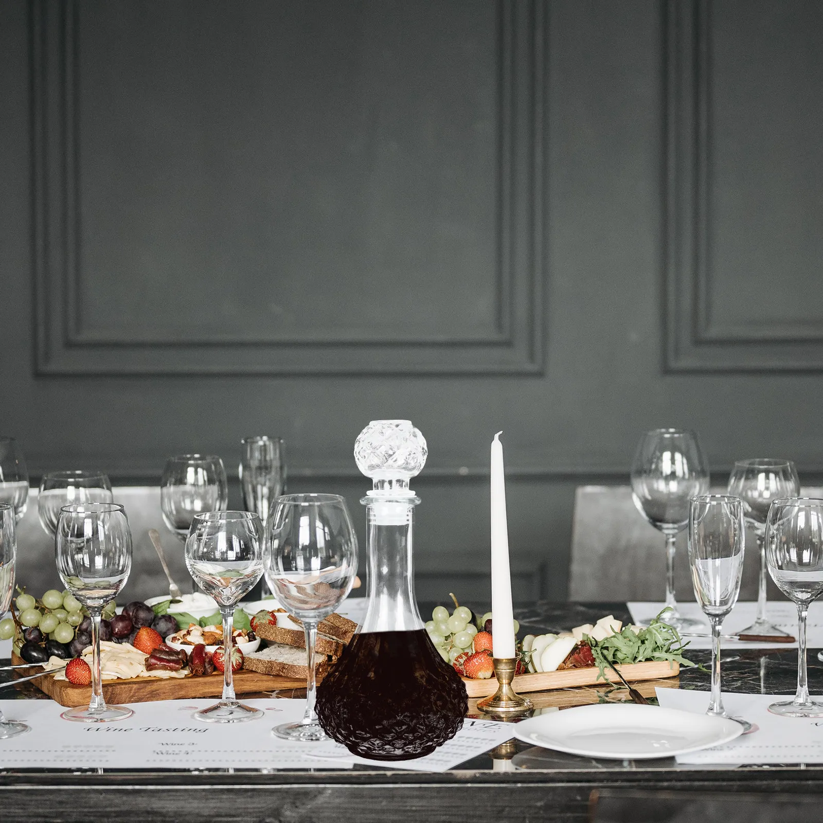 

Thick Glass Wine Decanter Household Use Stylish Elegant Design Easy Pour Smooth Flow Improves Fast Wine