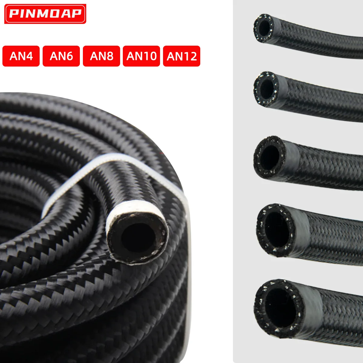 

PINMOAP 1 шт. AN4 AN6 AN8 AN10 нейлон из нержавеющей стали в оплетке тормозной газойсляный радиатор топливопровод шланг CPE синтетическая резиновая топливная трубка