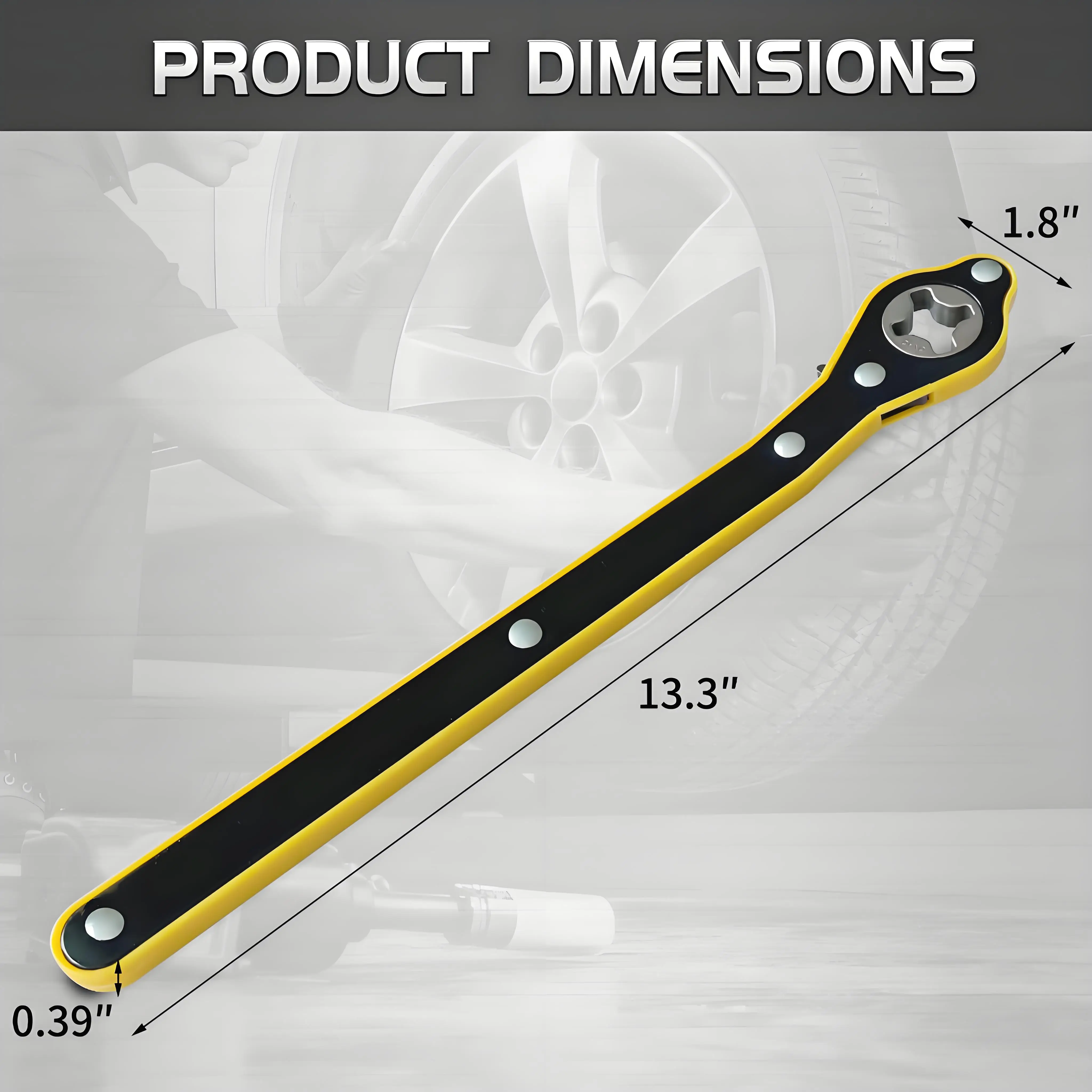 مفتاح ربط بسقاطة شديد التحمل مع 360 درجة °   مقبض دوار، أداة إصلاح تلقائية للأمام/الخلف بدون جهد - أداة يدوية مريحة