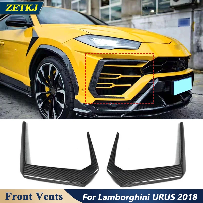

ZETKJ High Quality Carbon Fiber Durable Body Kit Front Fog Frame Trims Air Vents For Lamborghini URUS Model 2018 UP