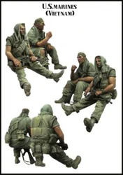 1/35 Scale Resin Figure Assembly Model Kit Vietnam War American Navy Marine 2 People Unassembled and Unpainted DIY Toys