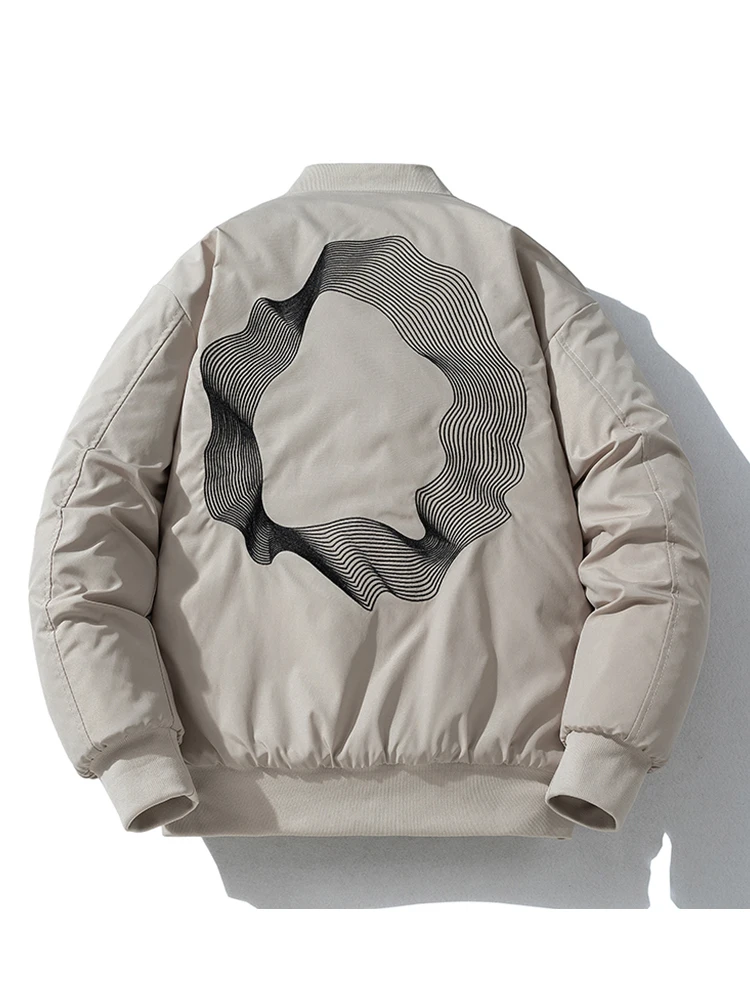 

Thiened Хлопковый Джет для Мужчин Осень Зима Вышивка Свободный Бейсбол Sle Pilot Jaet Американский Ретро Национальный Трендовый Бренд