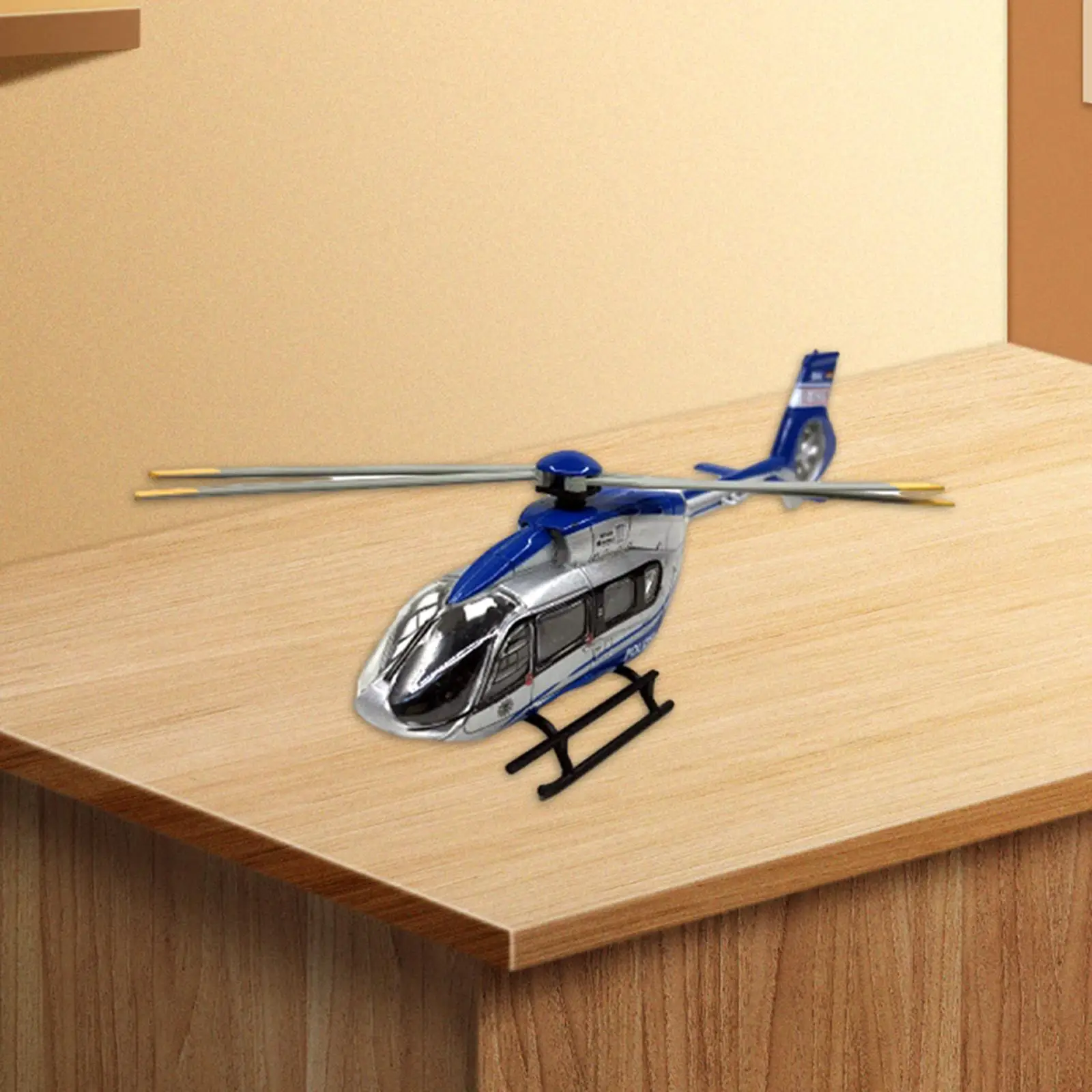 1:87 1/87 Airbus H145 Helicopter Office Cafe Cabinet Diecast Metal Helicopter Model for Girls Family Friends Teens Holiday Gifts