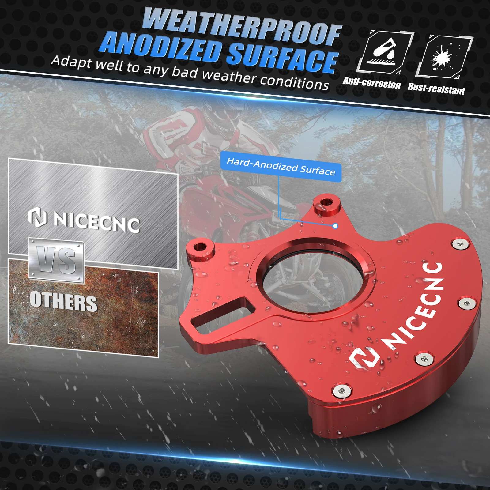 혼다 TRX450R 2006-2009 TRX450ER 2006-2014 2011 ATV 후방 브레이크 디스크 프로텍터용 NICECNC 후방 캘리퍼 브라켓 로터 가드 커버