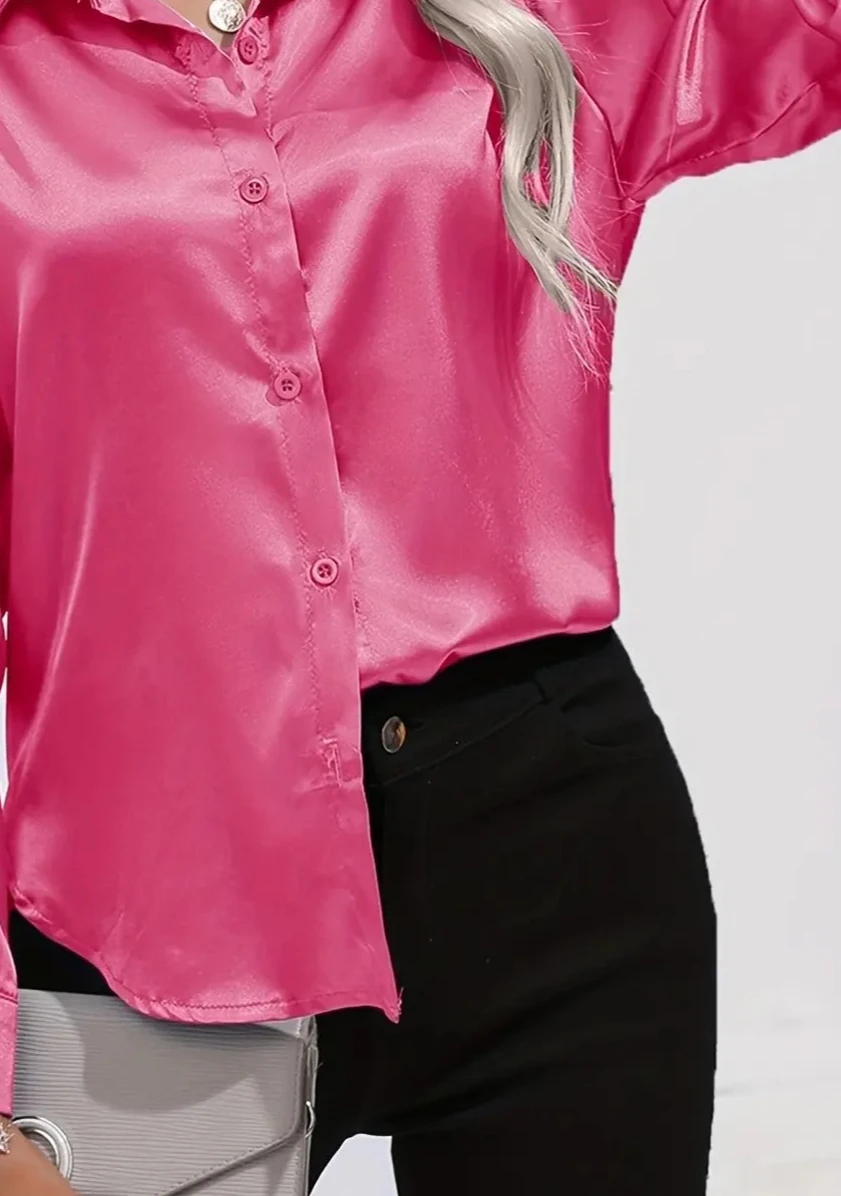 المرأة الربيع والخريف نمط عارضة الداخلية قميص المرأة طويلة الأكمام طوق بلون النايلون بطانة أعلى