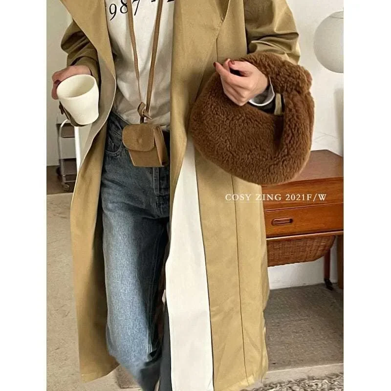 Borsa per donna inverno soffice peluche carino tinta unita morbido confortevole Casual semplice nuova moda borse e borsa dolce