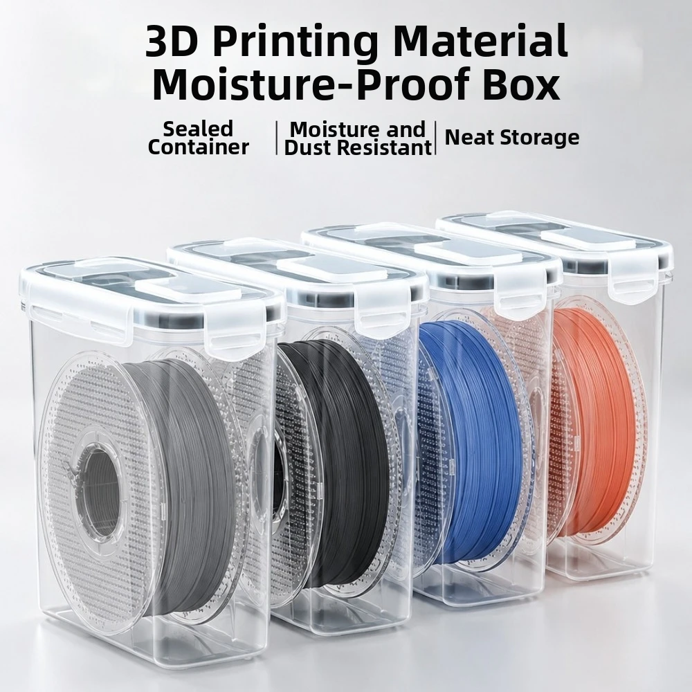 Transparent Filament Container Airtight Moisture Proof 3D Printing Container Dustproof Filament Storage Organizer