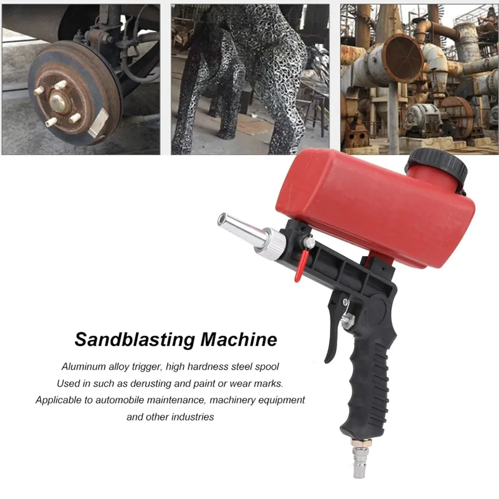 Adjustable Small Sand Blasting Pneumatic Sandblasting Gun Small Handheld Sand Blaster Machine Blasting Tool 90PSI Spray Gun