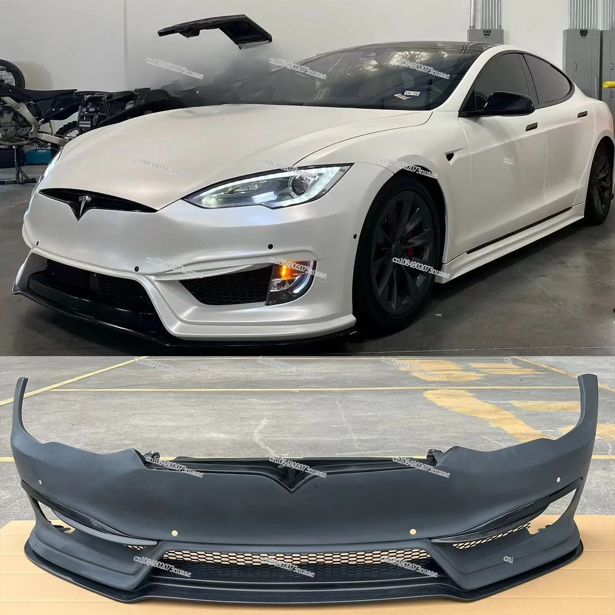 Suitable for Tesla Model S Front Bar, Side Skirt, Rear Bar Modification, Surrounding The Old PD Cover, Middle Net Tail