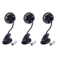 A01F-3X Mini Clip Stroller Fan,3 Speeds Settings,Flexible Bendable Usb Rechargeable Battery Operated Quiet Desk Fan Navy Blue