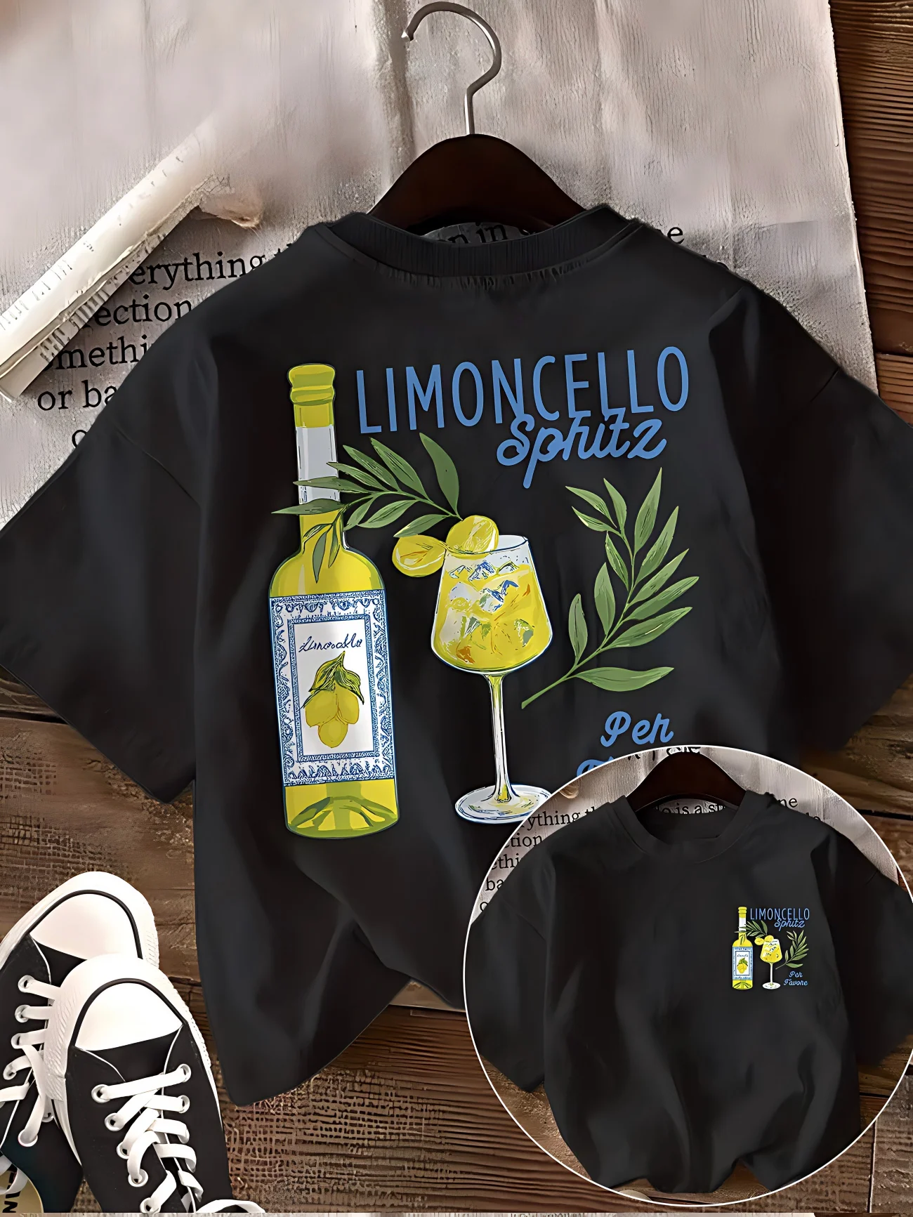 Limoncello Spritz Graphic T-Shirt Women Italian Summer Vacation Style Tee Lemon Cocktail Print Casual Short Sleeve Streetwear