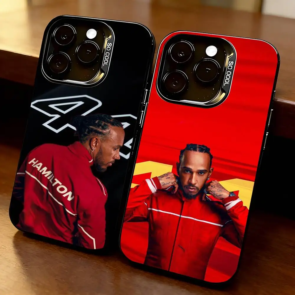 

44 L-Lewis-L H-Hamilton-H Phone Case For iPhone 17,16,15,14,13,12,11 Plus,Pro Max,XS,Colorful Silver Phone case Funda Cover