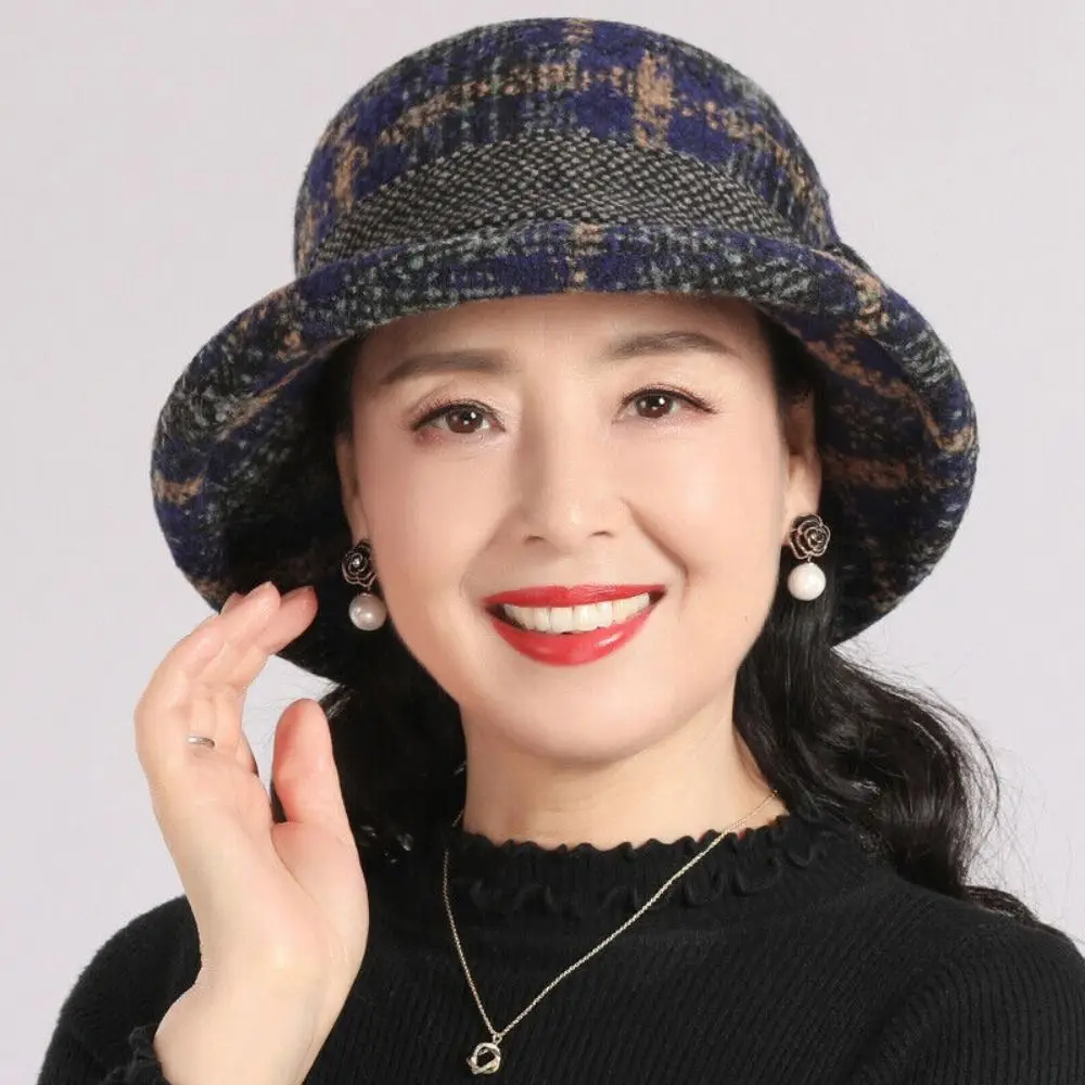 Warm Tweed Knit Hat Fashion Dome Headdress Bucket Cap Breathable Vintage Fisherman Hat Winter