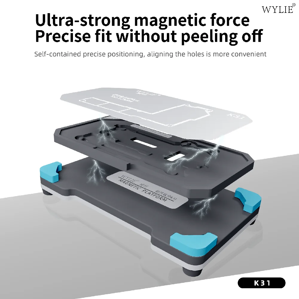 WYLIE K31 Średniowarstwowa platforma do sadzenia cyny dla iPhone X-16 Pro Max Siatka cynowa Siatka stalowa Płyta główna Średnia warstwa Szablon cyny do sadzenia