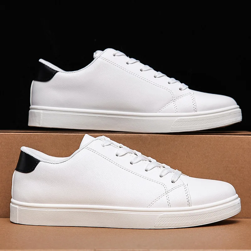 Shoes for Men 2023 New Fashion White Men's Casual PU Leather Sneakers Male Flat Sports Shoes Tenis Masculino Zapatillas Hombre