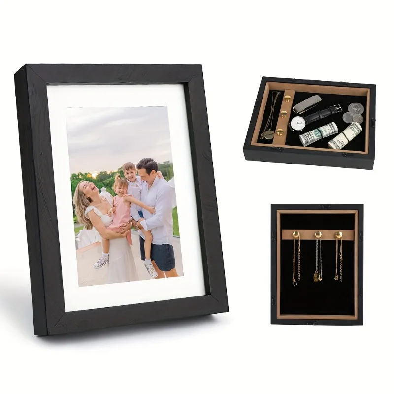 

Disguise Secret Safe Cash Jewelry Storage Money Hidden Wooden Picture Frame Key Home Security Decoration