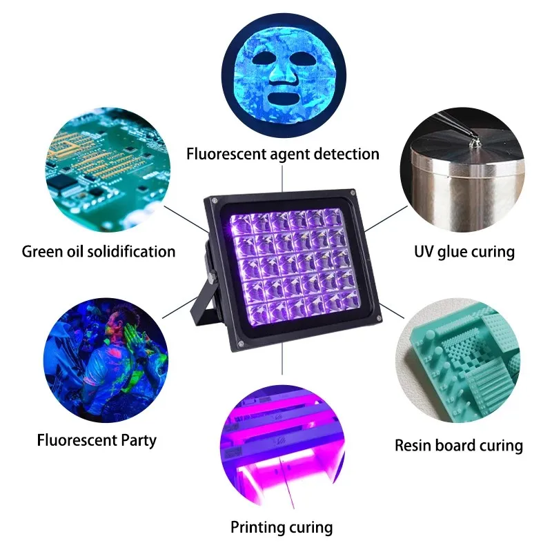 عالية powerLED الأشعة فوق البنفسجية علاج 40nm 39nm 365nm مصباح الأشعة فوق البنفسجية ل SLA DLP طابعة ثلاثية الأبعاد الراتنج PCB إصلاح الزيت الأخضر اليدوى لتقوم بها بنفسك علاج
