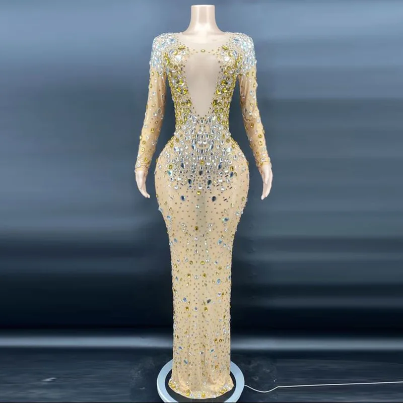 

Luxury Clothing Diamond Dress Birthday Clothing Crystal Pearl Tassel Cuffs Evening Dress Plus Size Vintage Mini Vestido Sexy Hot