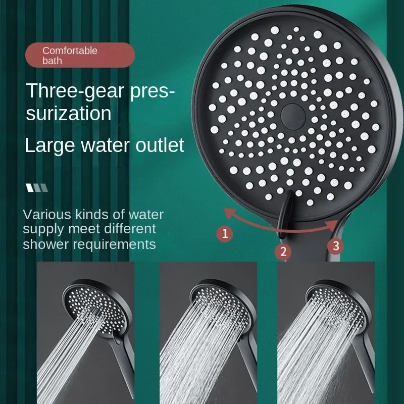 130MM Supercharged Shower Head Large Panel Three-Pronged Starry Sky Shower Head Hotel Bathroom 3 Level Shower Head Rain Shower