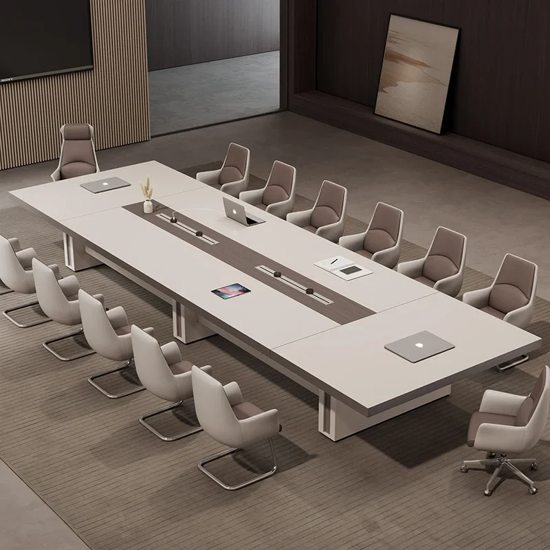 *Nordic Meeting room table and chair combination large meeting light luxury high sense modern simplicity negotiation reception
