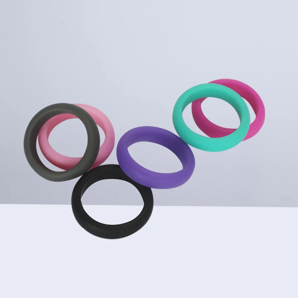 6 Pcs The Ring Rubber Rings Silicone Sports Wedding Slicone European and American Ladies