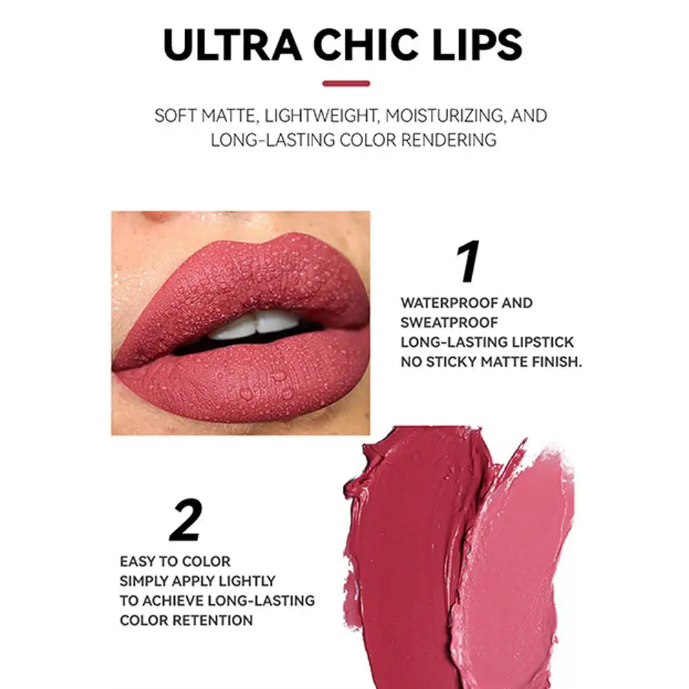 Rossetto opaco a 6 colori Tazza antiaderente Trucco labbra impermeabile a lunga durata Cosmetici per trucco rossetto opaco liscio che non sbiadiscono