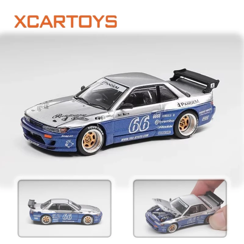 XCARTOYS 1/64 POPRACE S13 Pandem Racing Car Diecast Alloy Mini Car Model Collectible Ornament Simulation Display Gift Toy