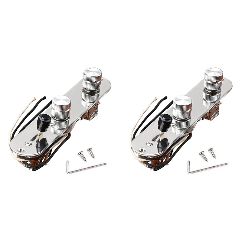 

2X Prewired Guitar Control Plate,Loaded 3-Way Blade Switch Push Pull Potentiometer Excellent CTS Pot Speed Knobs