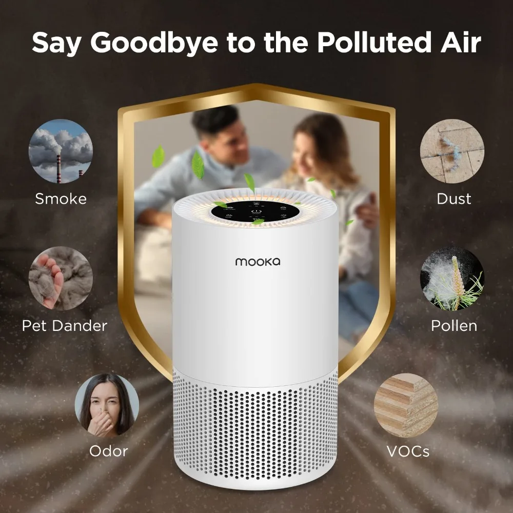 Air Purifiers for Large Rooms up to 1200ft², Air Purifier for Bedroom Pets with Fragrance Sponge, Timer