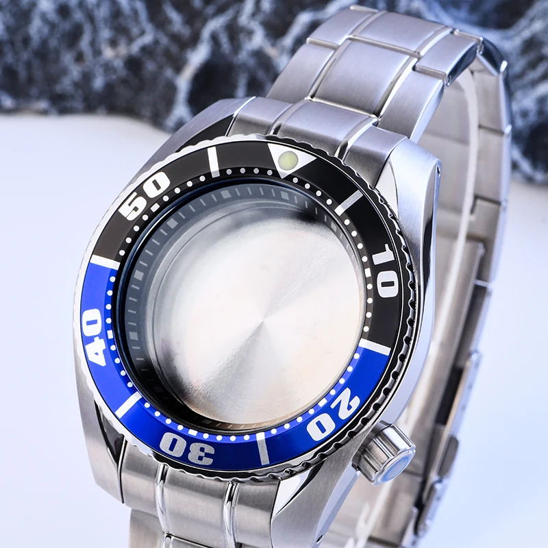 HEIMDALR Watch Parts Solid 42mm Polished Stainless Steel SBDC/Sumo Case Blue Black Bezel Sapphire Suitable For NH35/36 Movement