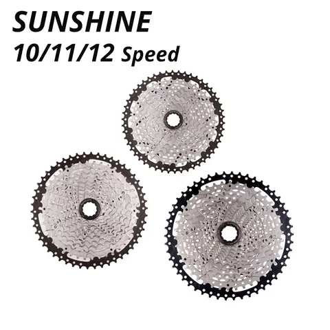 SUNSHINE 10 속도 카세트 10S 11S 12S MTB 자전거 도로 자전거 Freewheel 10V 11V 12V 36/42/46/50T 52T Deore M6000 M6100 SRAM 용