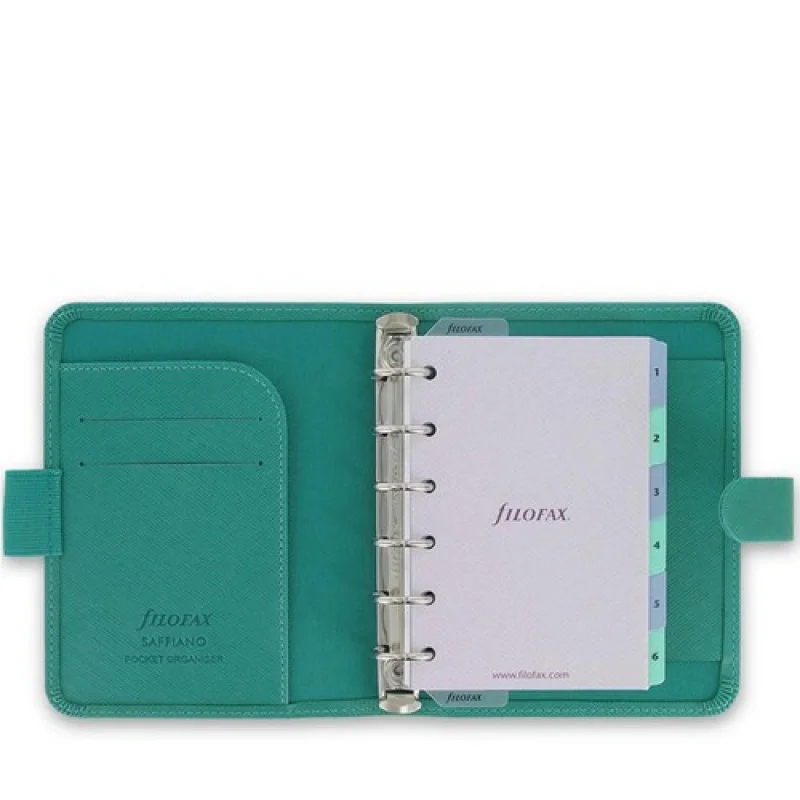 A+ Filofax A5 Size Saffiano Organiser Planner Diary Aquamarine Leather -022532 Gift