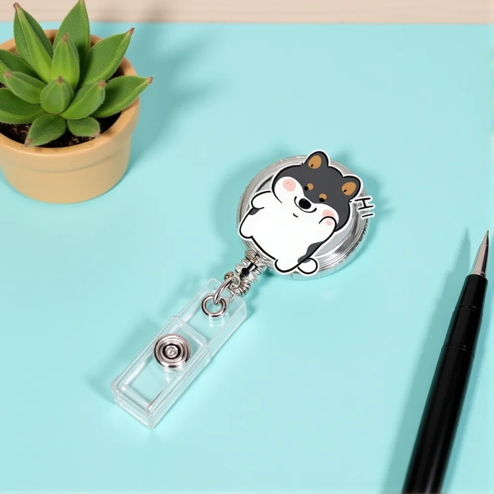 Cute Animal Dog Retractable Badge Holder Reel Exhibition Enfermera Student Boy Name Card Chest Card