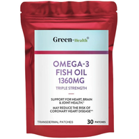 30 Patches Rapid-Release Omega-3 Fish Oil Transdermal Patches for Heart Cardiovascular Support