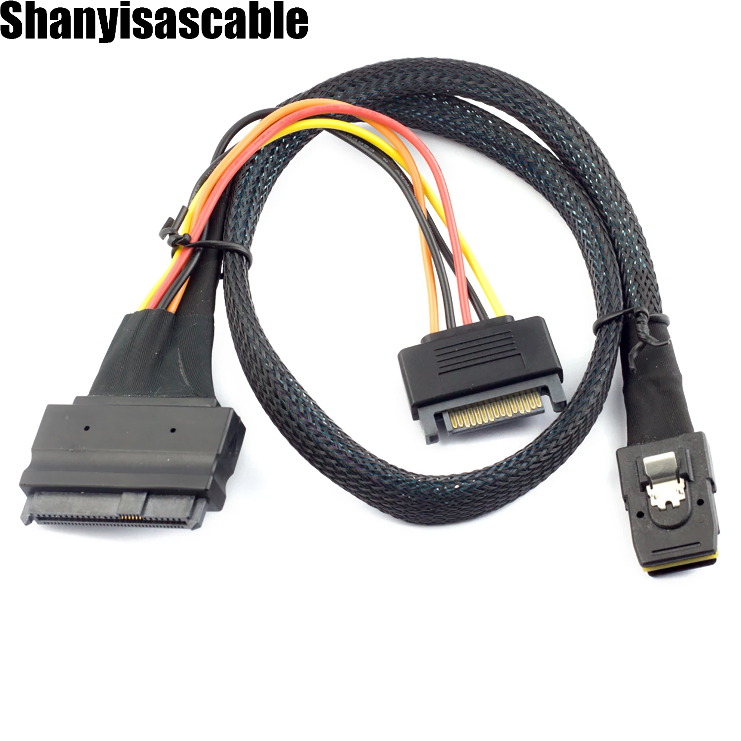 

1.0M Mini SAS HD SFF-8087 36P TO SAS U.2 SFF-8639 68P Female with 15P sata male power cable