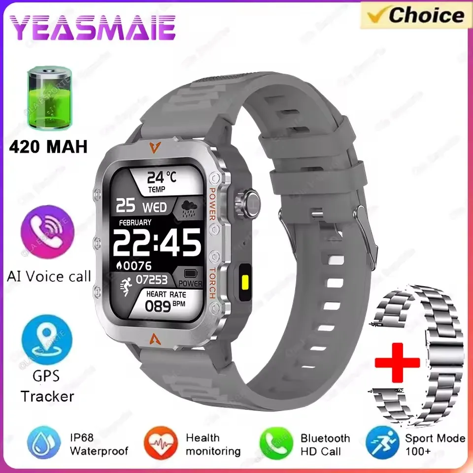 2025 Neue Smartwatch für Herren Outdoor GPS Sportuhr Herzfrequenz Schlafüberwachung Wasserdichte Smartwatch für iOS Android