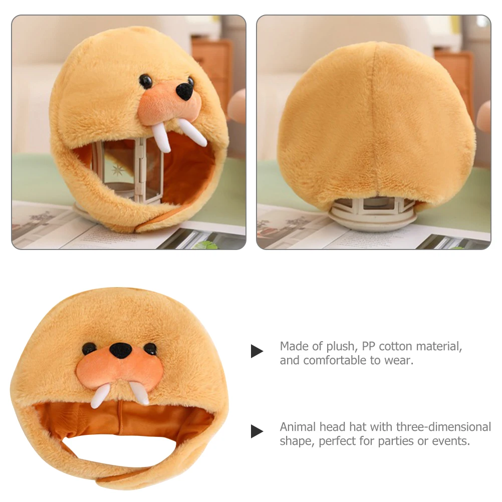 

Walrus Head Animal Elephant Seal Hat Shape Headwear Halloween Party Costume Hats For Adults Cartoon Animals Hat