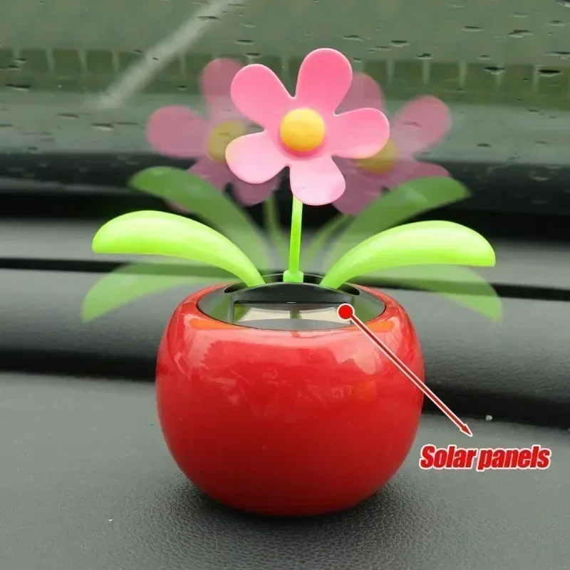 Fleur Dansante Solaire Verte – Décoration Qui Bouge Au Soleil – Pour Voiture, Bureau, Rebord De Fenêtre