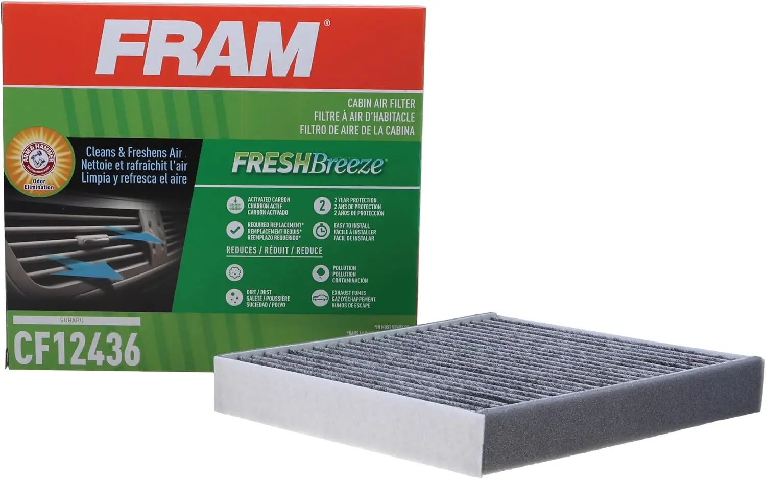 

Замена воздушного фильтра салона Fresh Breeze с газировкой и активированным углем для выпечки рук и молотками, CF12436, 2-летняя защита, легко я