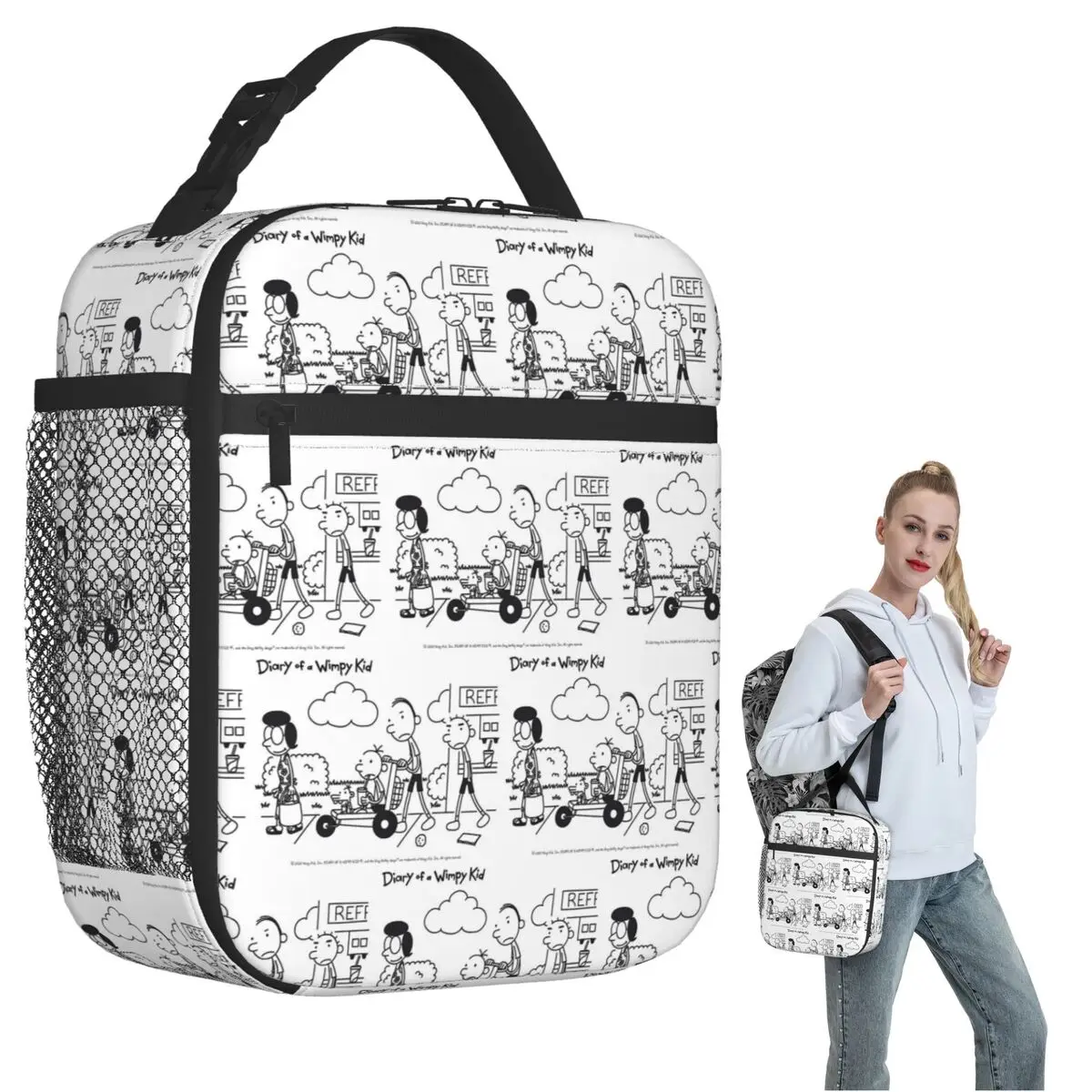 

Diary Of A Wimpy Kid Group Insulated Lunch Bag for Women Children Portable Food Boxes Thermal Lunch Box Tote