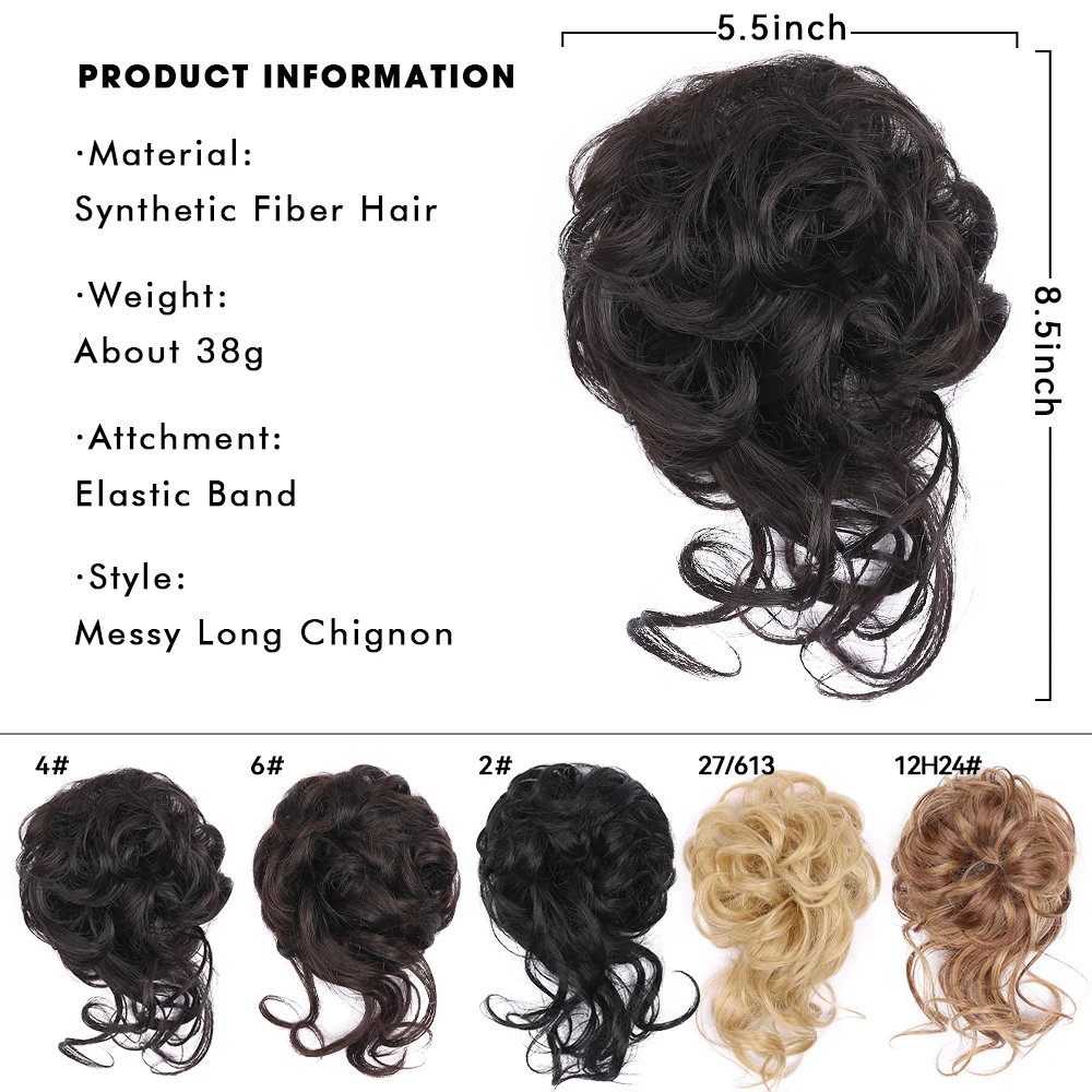 Synthetische Haar Brötchen Chaotisch Scrunchy Donut Wellig Chignon Elastic Scrunchie Haar Stück Braut Haarteil Einfach Brötchen Hochsteckfrisuren Frauen Mädchen