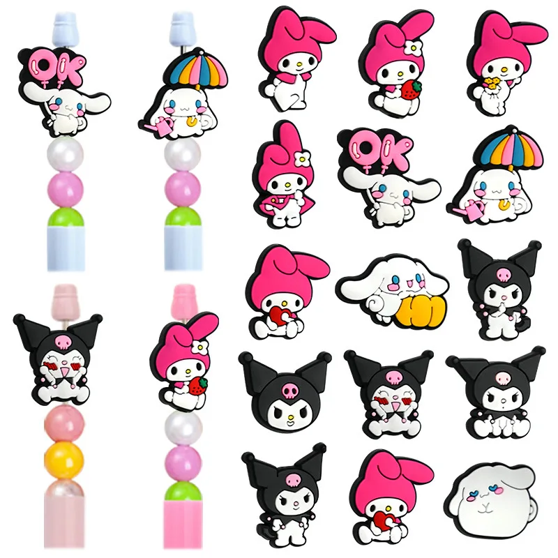 

5pcs Sanrio Kuromi My Melody Cinnamoroll Focal Beads Handmade DIY Focal PVC Cartoon bracelet necklace anklet pen Beads