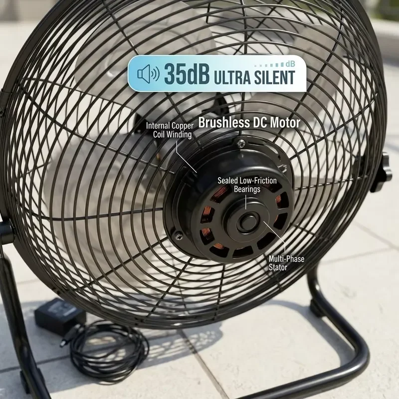 16 Inch Solar Powered Ventilation Fan Heavy Duty DC Cooling Blower for Greenhouse Chicken Coop IP65 Waterproof Outdoor Use
