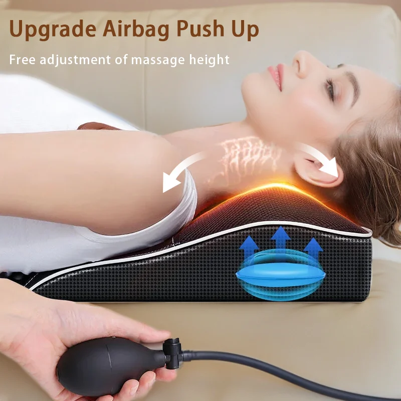목 에어백 Ttraction Shiatsu 헤드 바디 백 허리 마사지 자동차 난방 진동 마사지를위한 전기 자궁 경부 베개 상세 이미지