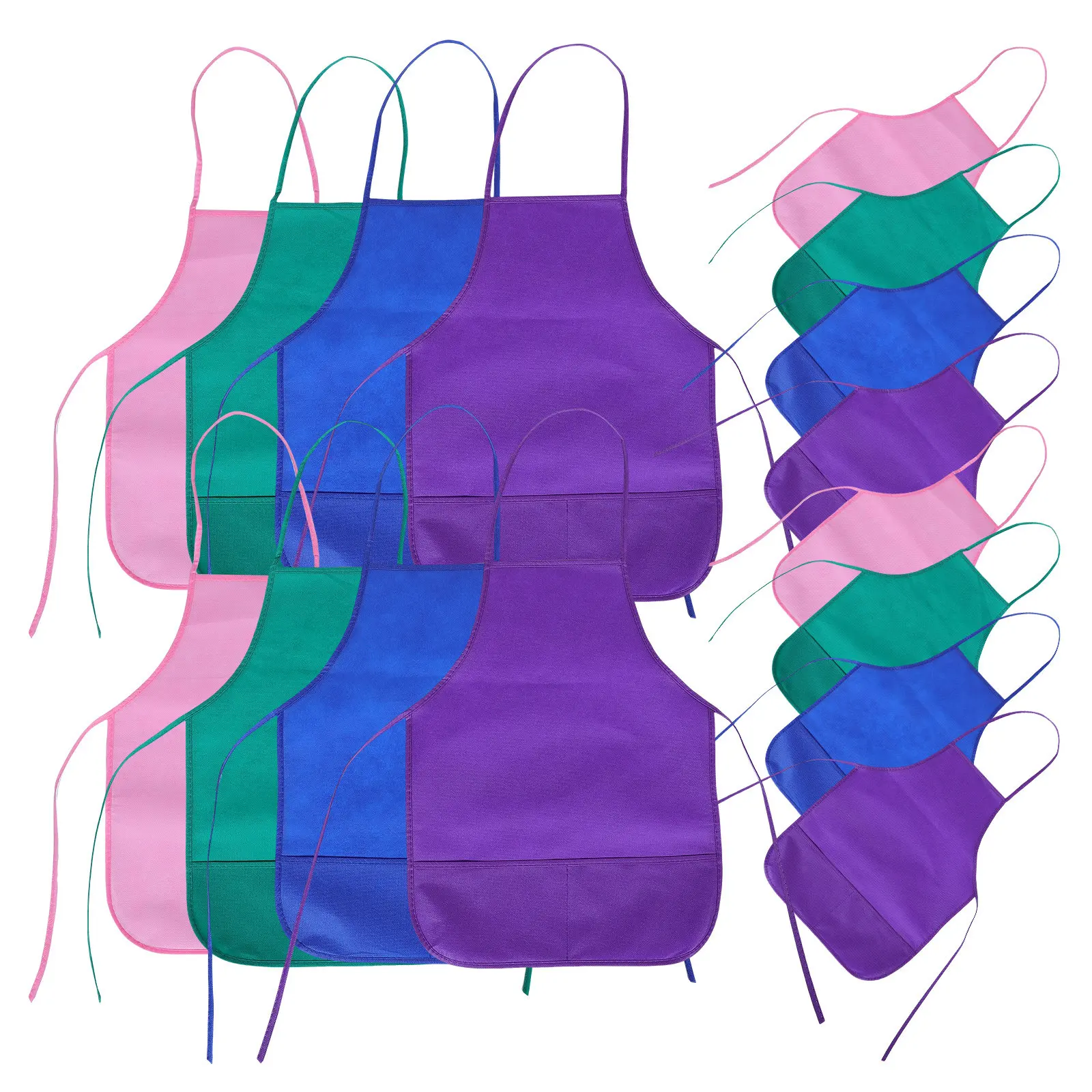 

20Pcs Kids Waterproof Painting Smocks Lightweight Non-Woven Fabric Art Craft Aprons for Children Painting Kids Smock