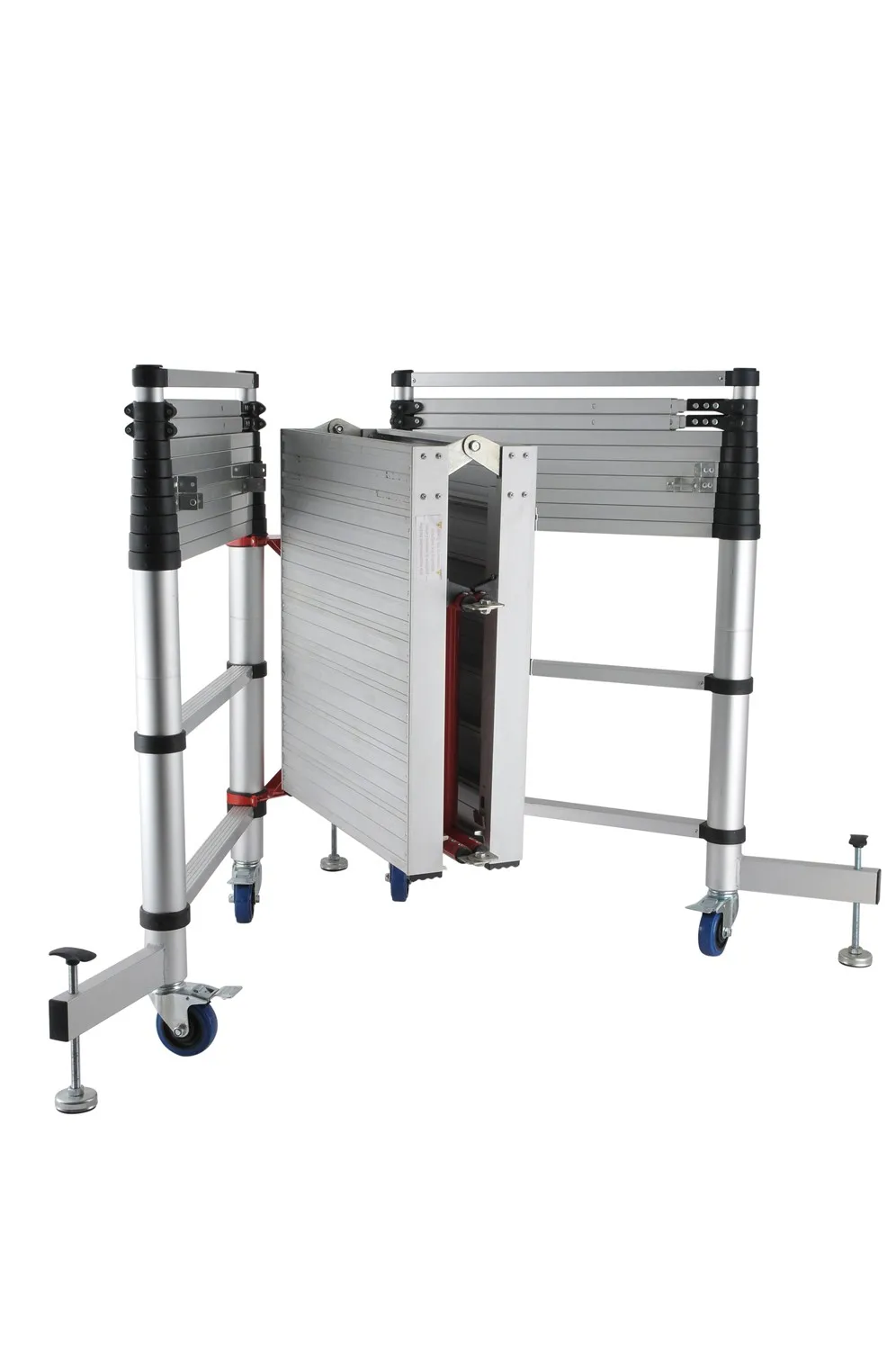 5.6m  Adjustable Platform Scaffolding Ladder with Locking Wheels Portable Ladder