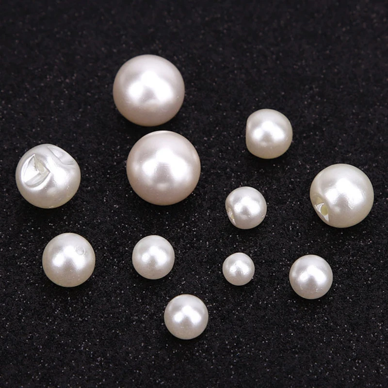 Plastic Pearl Shirt Buttons Mini Cheongsam Button For Clothing Woman Kids Sweater Cardigan Decor Handmade Sewing DIY Hair Ribbon