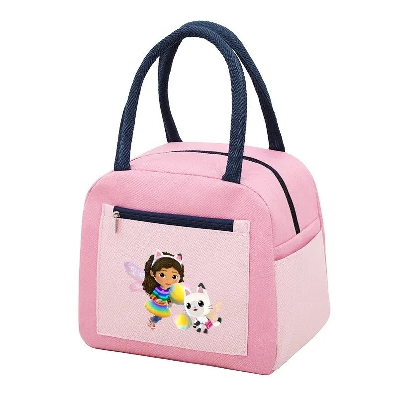 Gabby Dollhouse Saco de almoço impresso para crianças, saco térmico térmico, alta capacidade, mochila escolar isolada, lancheira portátil, sacolas