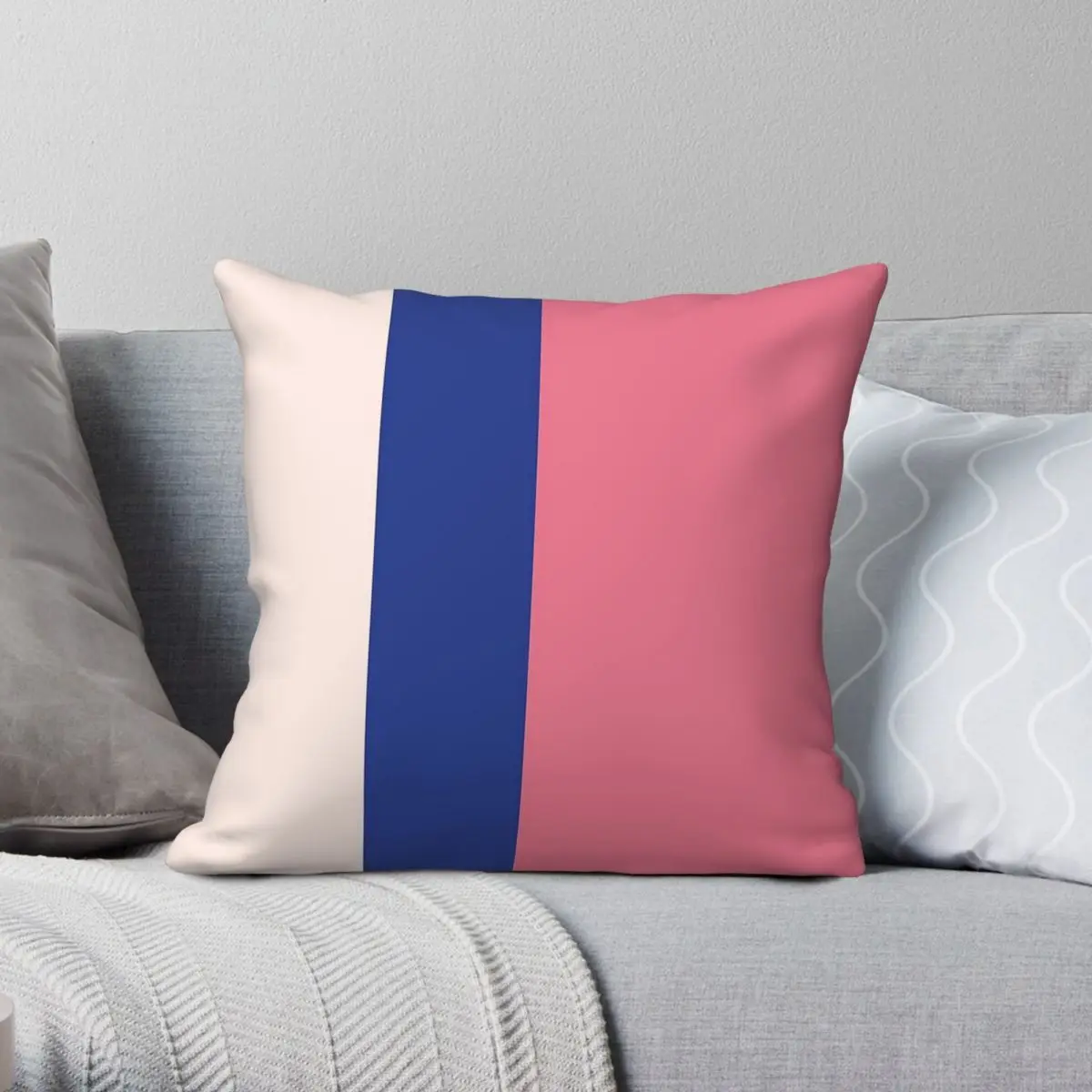 

Line Art Pink Blue Pillowcase Polyester Linen Velvet Printed Zip Decorative Home Cushion Cover